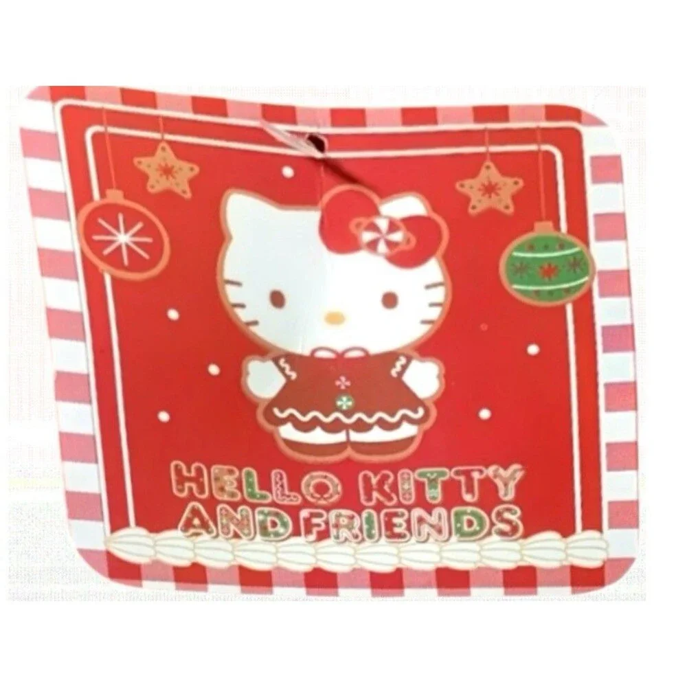 HELLO KITTY Sanrio Christmas Santa Hat Plush Pillow 16” x 18” Holiday Decor NWT